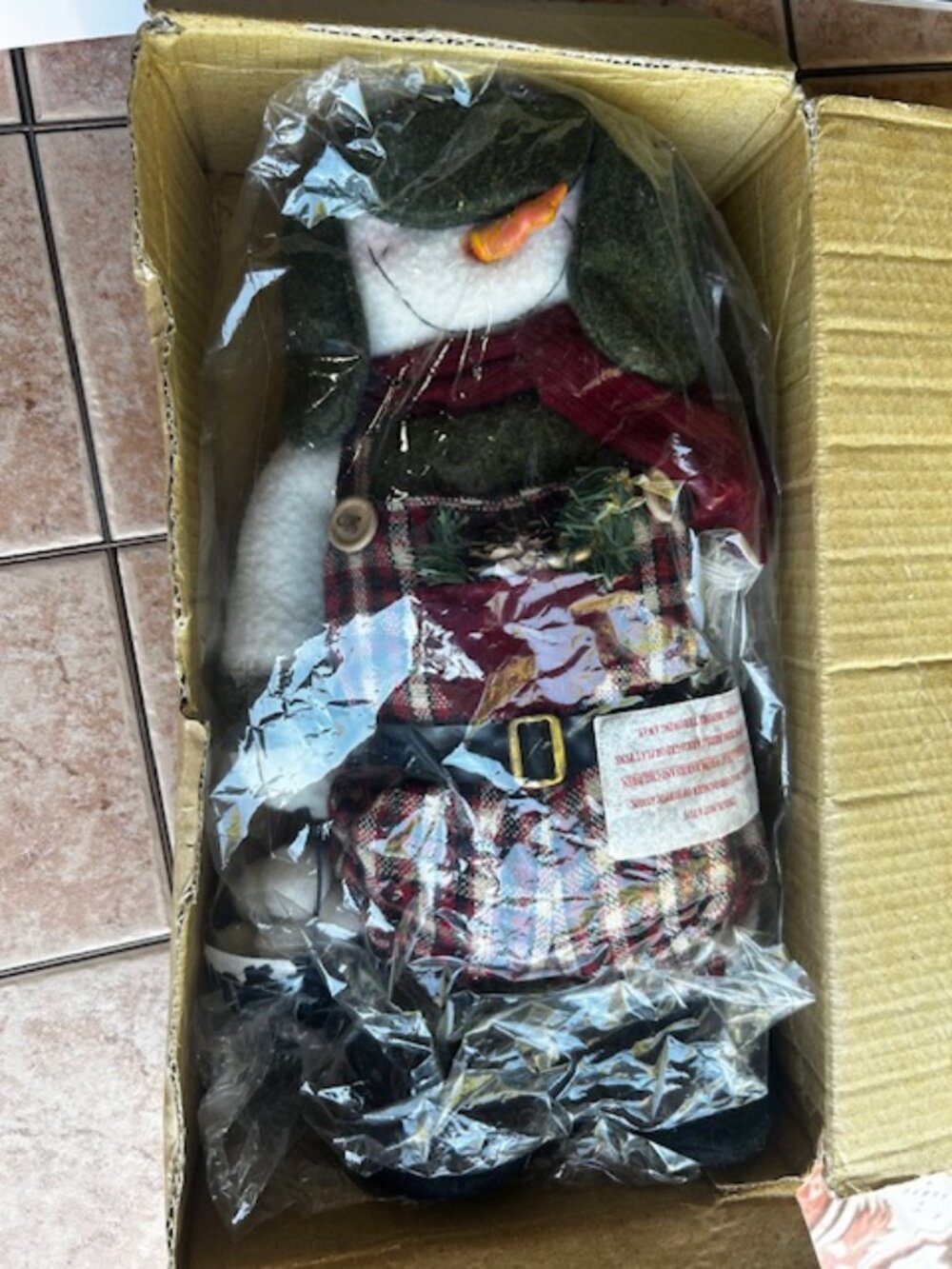 At Home America Snowman "Elmer Fudd" telescoping legs, Like New Condition